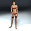 3d model of young female rigged underwear