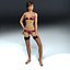 3d model of young female rigged underwear