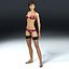 3d model of young female rigged underwear