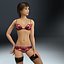 3d model of young female rigged underwear