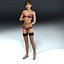 3d model of young female rigged underwear