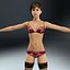 3d model of young female rigged underwear