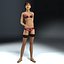 3d model of young female rigged underwear