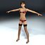 3d model of young female rigged underwear