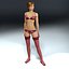 3d model of young female rigged underwear