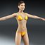 3d model of young female rigged underwear