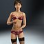 3d model of young female rigged underwear