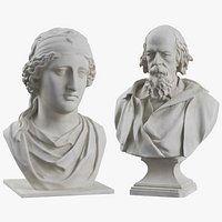 Collection Sculptures Bust Aphrodite and Bust Tennyson