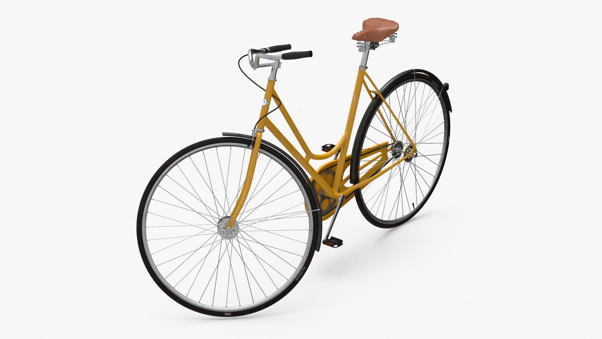 Classic City Bicycle Rigged 3D model preview