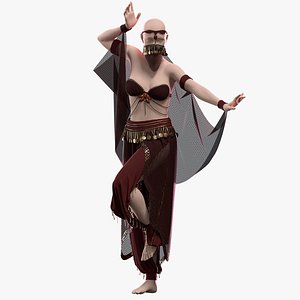 Arabic-Indian dance outfit with texture and smart material model