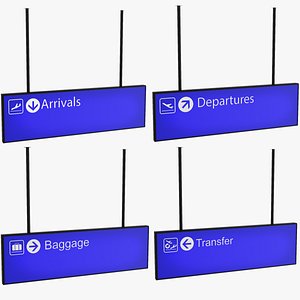 3D model airport signs