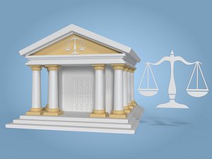 Courthouse Cartoon - Balance Scale Icon