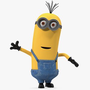 3D tall eyed minion rigged model