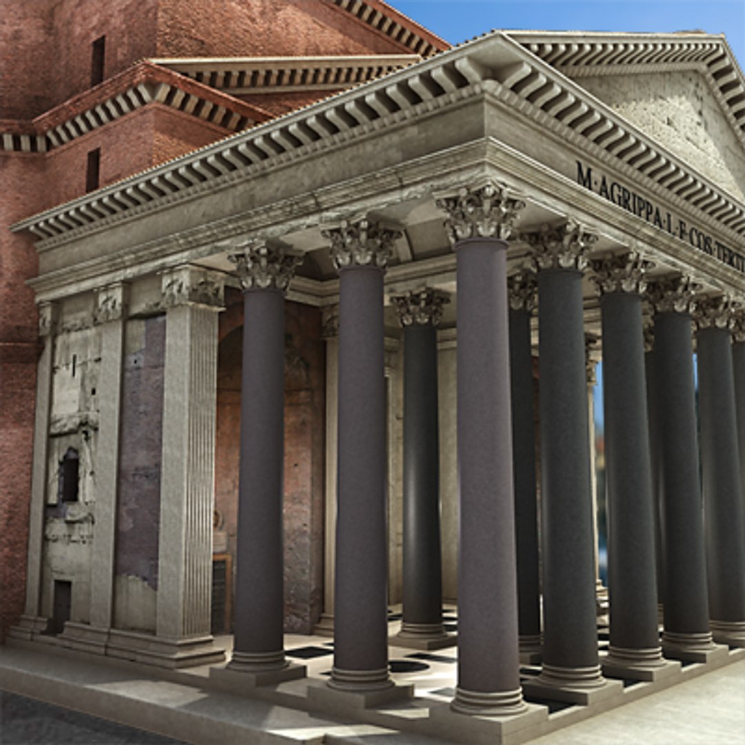 pantheon temple rome 3d x