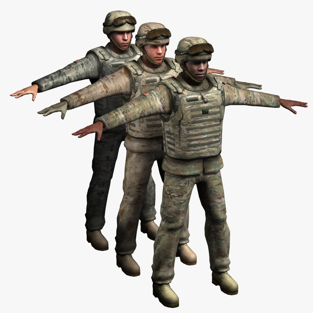 3D military soldiers model https://p.turbosquid.com/ts-thumb/Ln/2LM0nb/tl6sIMkz/us_soldiersx3_white_cam06/jpg/1366635363/1920x1080/fit_q87/226070025d73a06b6042cfb5a8f8e99b5df85c06/us_soldiersx3_white_cam06.jpg