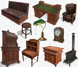 antiquare furniture pbr antique 3D model