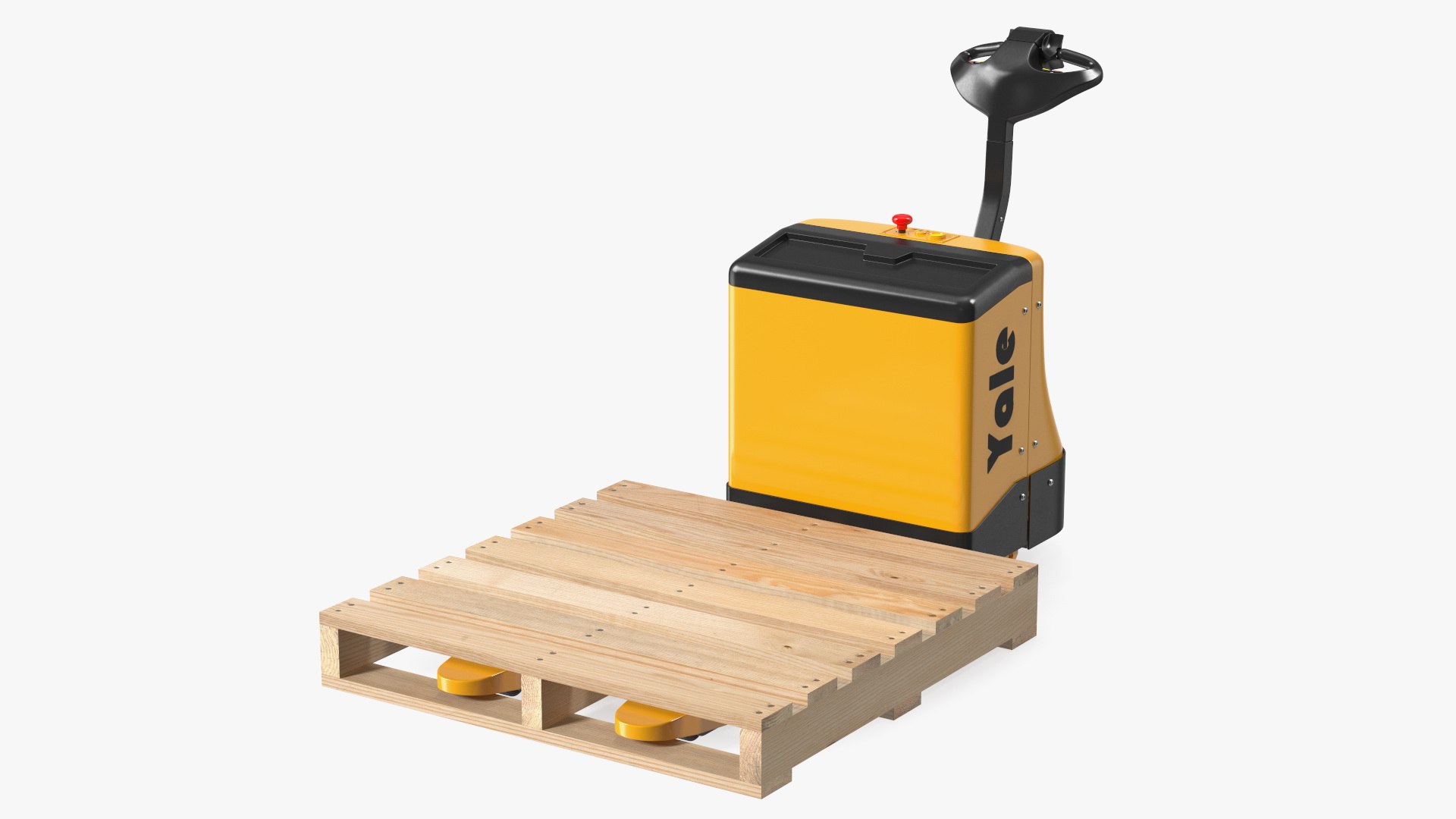 Electric Pallet Jack and Wooden Pallet 3D model preview