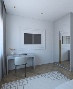 Cozy study room with soft wall panels model