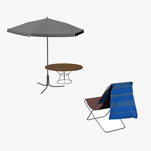 Sun Loungers Set 2 3D