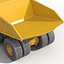 Giallo generico dell'autocarro con cassone ribaltabile resistente