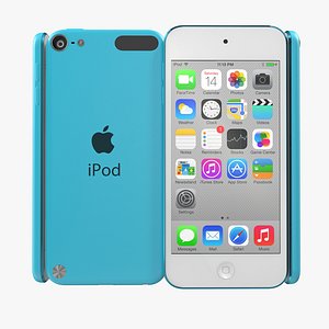 3d ipod touch blue modeled model