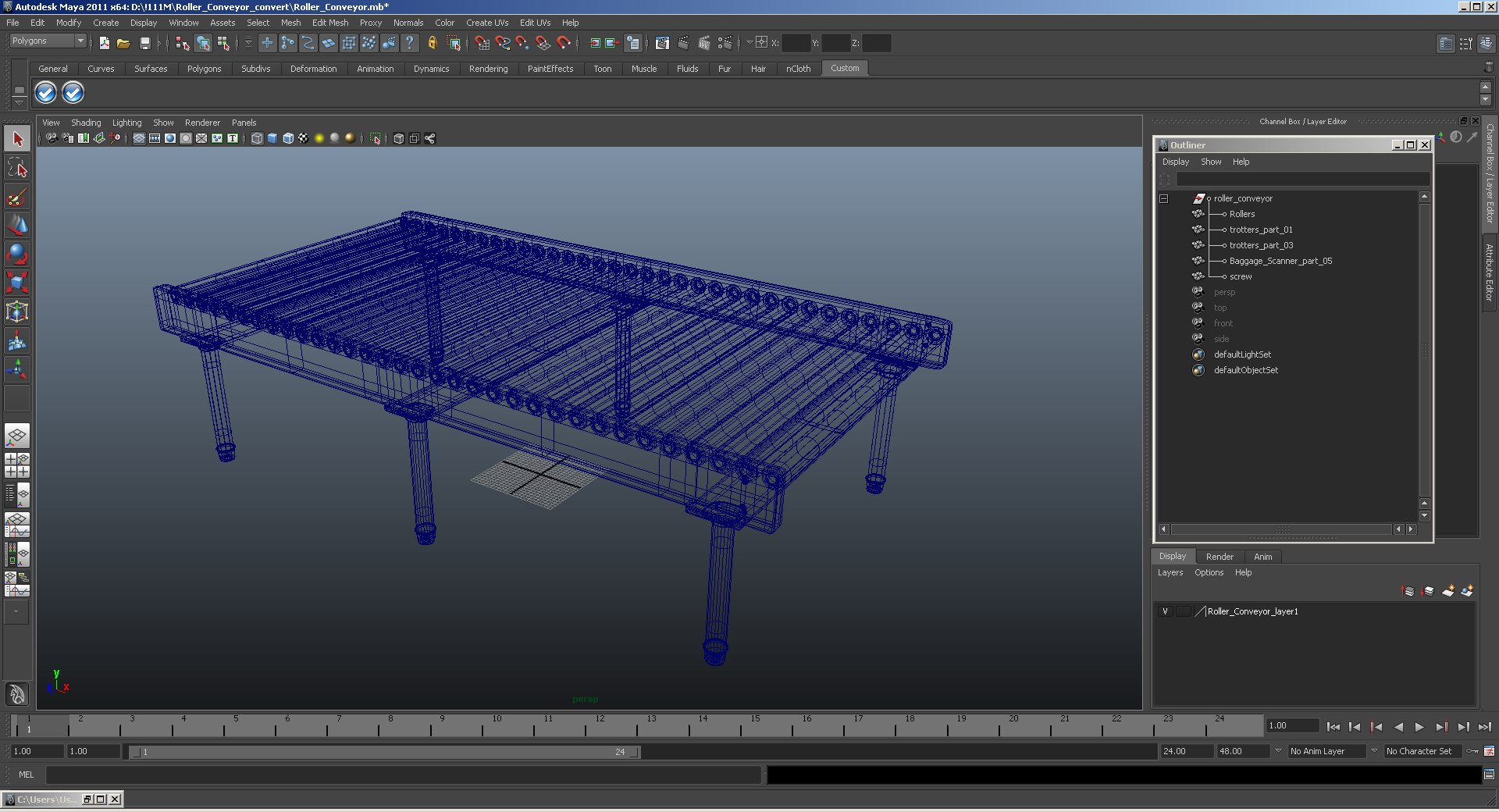 3D roller conveyor - TurboSquid 1292135