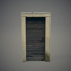 3d model old wooden door