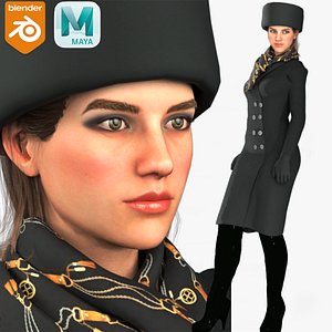 Realistic Rigged Style Woman-Aliza Character 3D Model 3D model