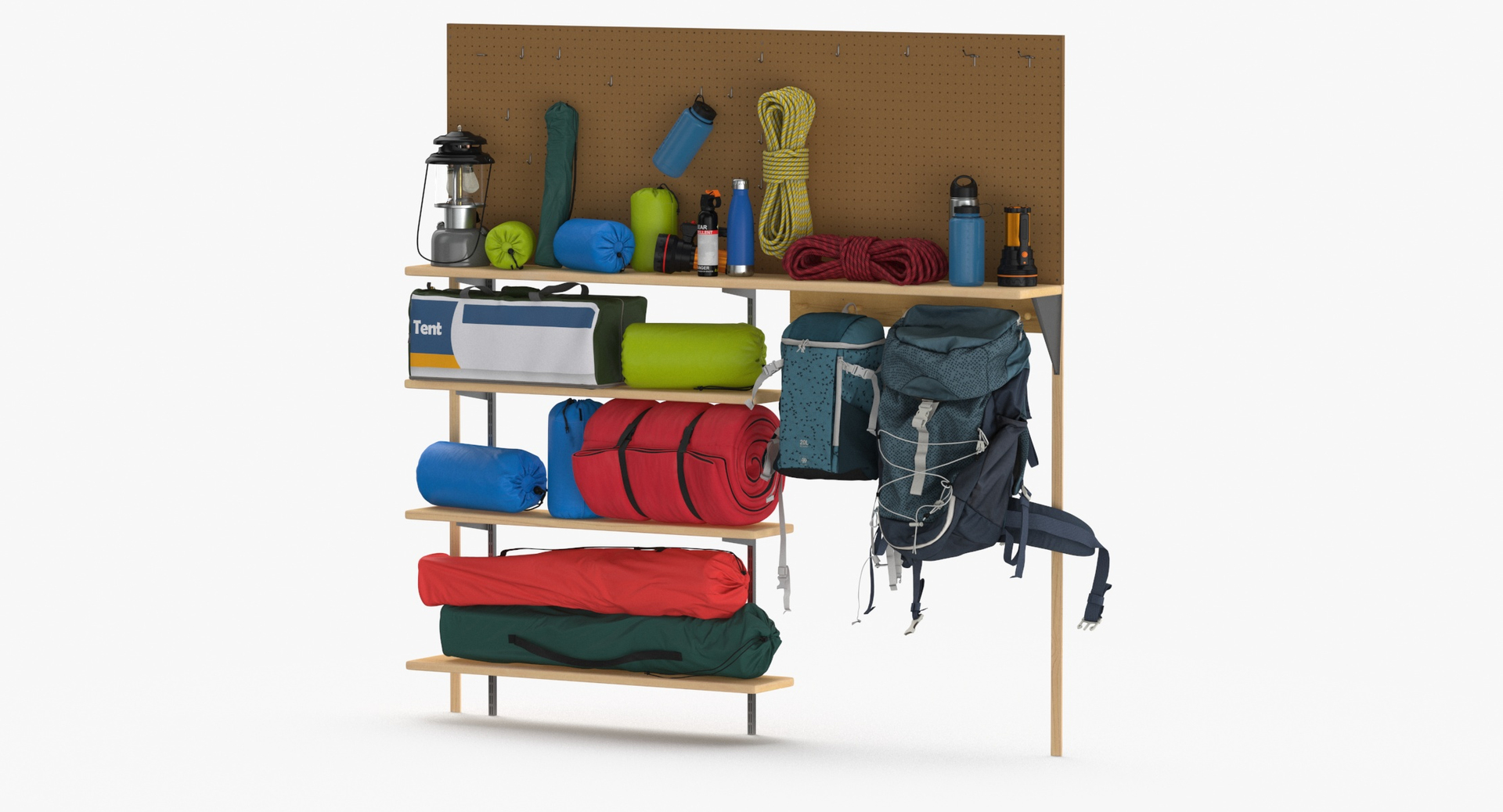 3D Camping Gear Storage Wall Clean And Dirty - TurboSquid 2136177