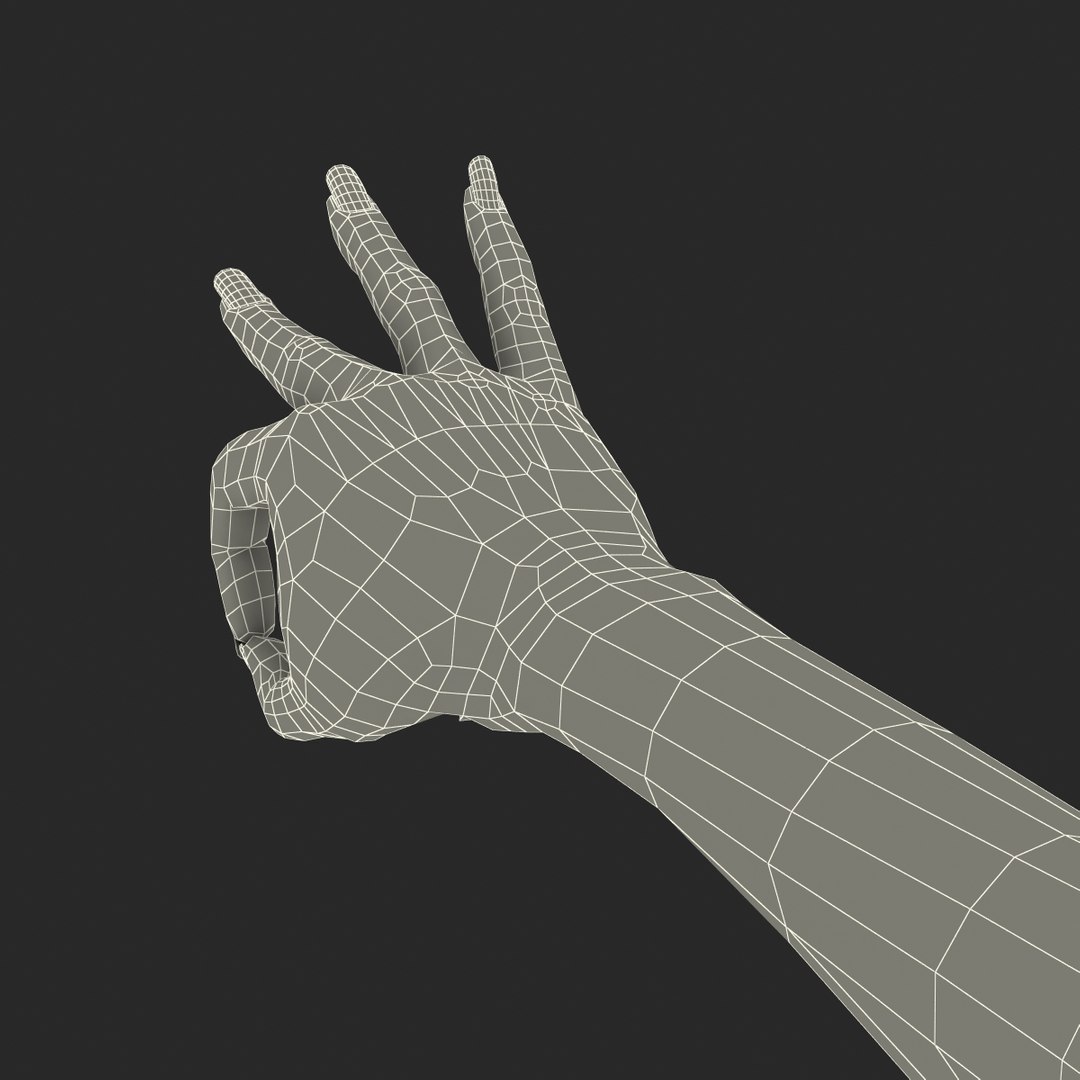 3d female hand 3 pose model