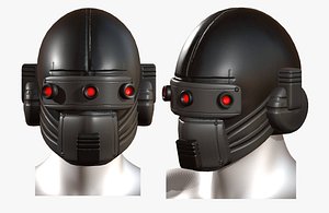 3D model gas mask helmet