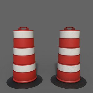 PBR Traffic Drum Barrel Red