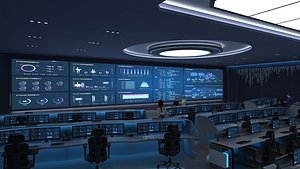 Control Room, Monitoring room, command center 3D model