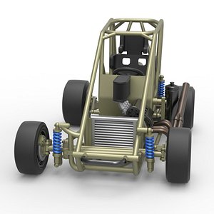 Diecast Pavement Midget car Base Scale 1 to 25 3D model