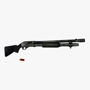 remington 870 shotgun weapons 3d model
