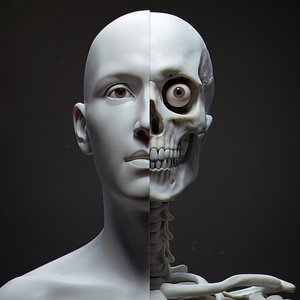 3D model human bust portrait