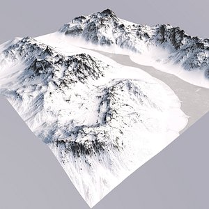 snowy mountain terrain 3D model