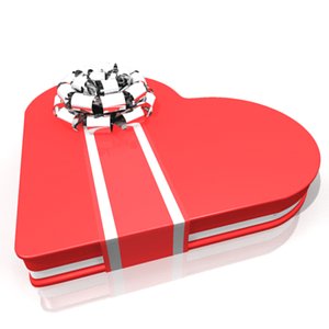 3d heart candy box