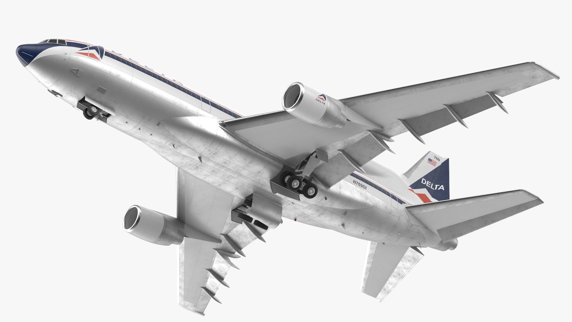 Delta Air Lines Lockheed L1011 TriStar Rigged 3D model preview