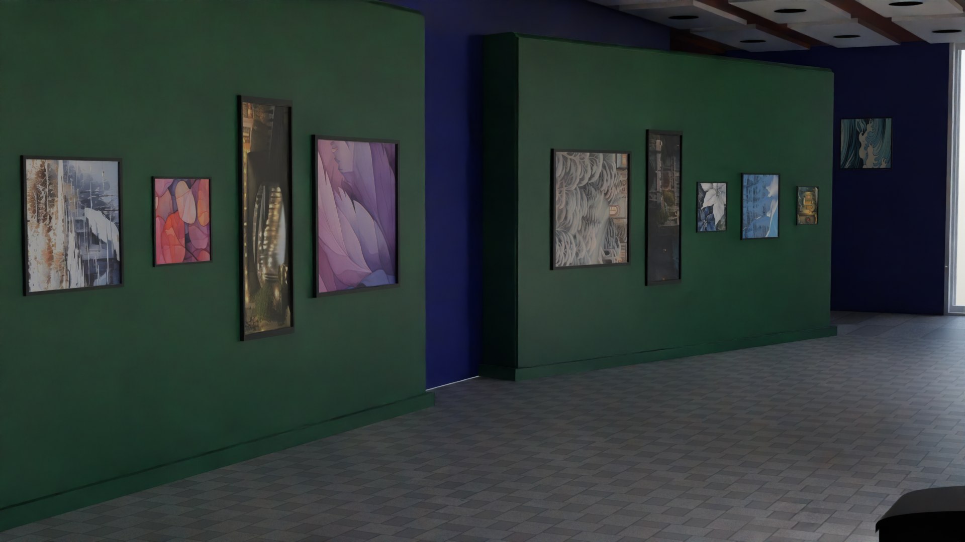 Art Gallery 3D Model - TurboSquid 2157918 - Interior Design For Art Galleries With 3D Texture