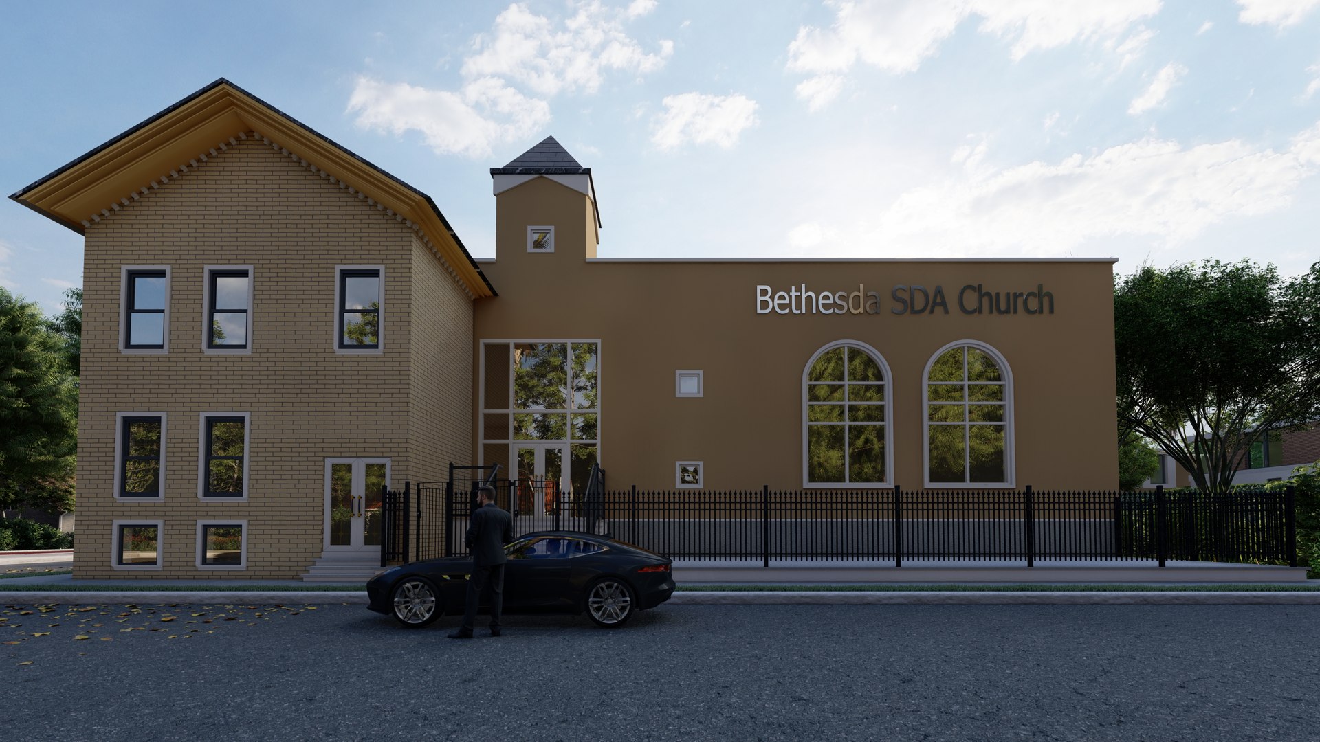 3D Church Front Exterior Of Bethesda SDA Church USA Model - TurboSquid ...