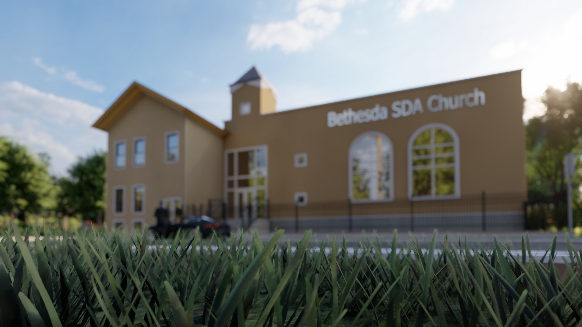 3D Church Front Exterior Of Bethesda SDA Church USA Model - TurboSquid ...