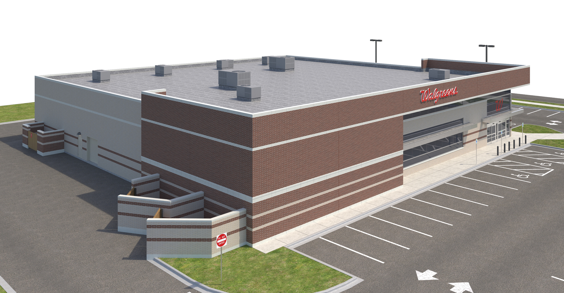 Retail-156 Walgreens with Site 3D model - TurboSquid 1783637