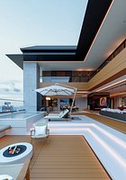 Modern living room dining room scenic open balcony