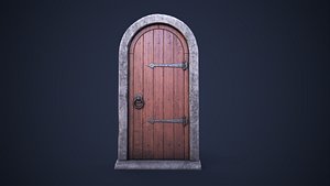 3D Old front small door model
