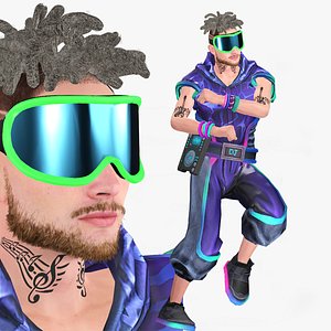 3D Realistic Rigged DJ Dancer Man Character 3D Model model