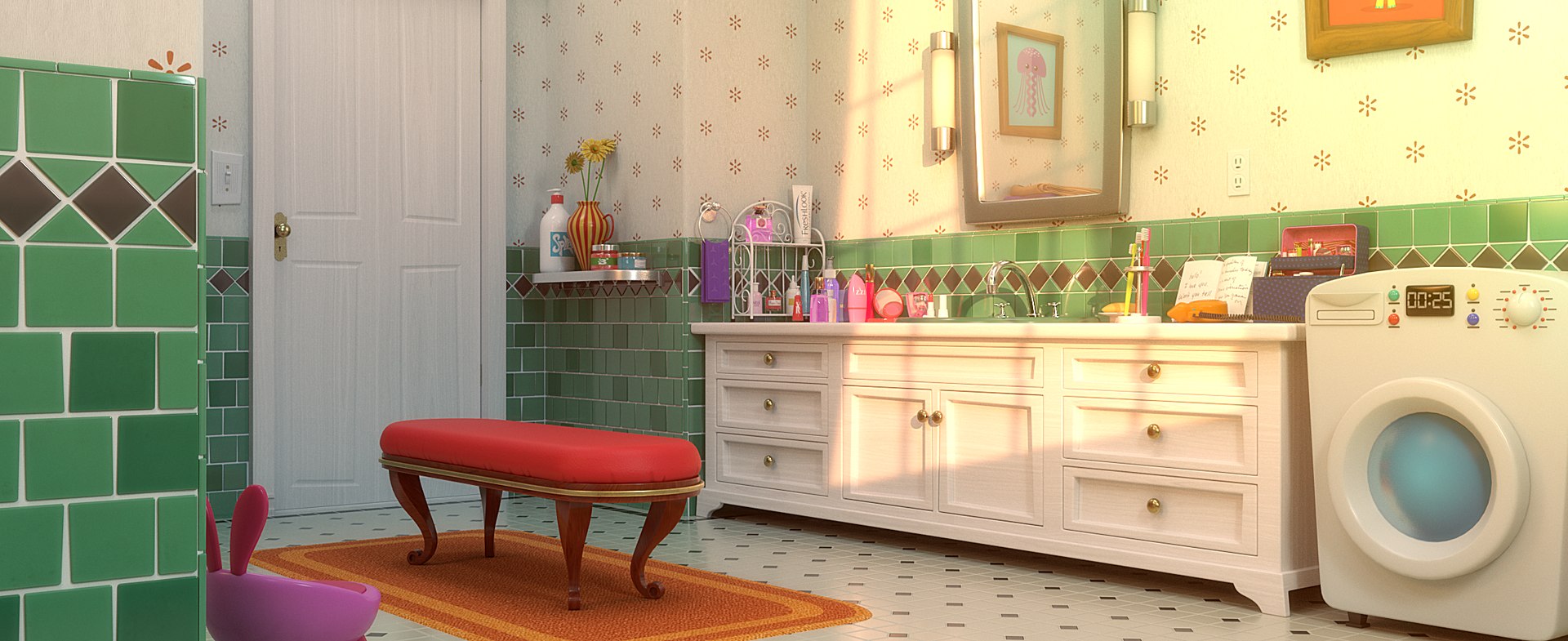 3D Cartoon Bathroom Scene - TurboSquid 1656470