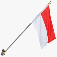 Indonesia Cloth Flag Wall Mount Animated Loop