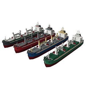 3D model LowPoly Panamax Bulk Carrier