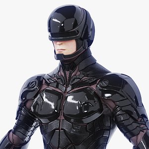 Concept Futuristic Soldier in Black Armor 3D model